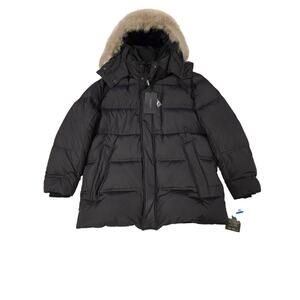 New Andrew Marc Men's Puffer Jacket Sz XL Black Parka Arctic Down Coat NWT -28F